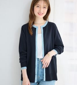 alotta（アロッタ）の「洗える！配色デザインニットカーディガン（ニットカーディガン）」
