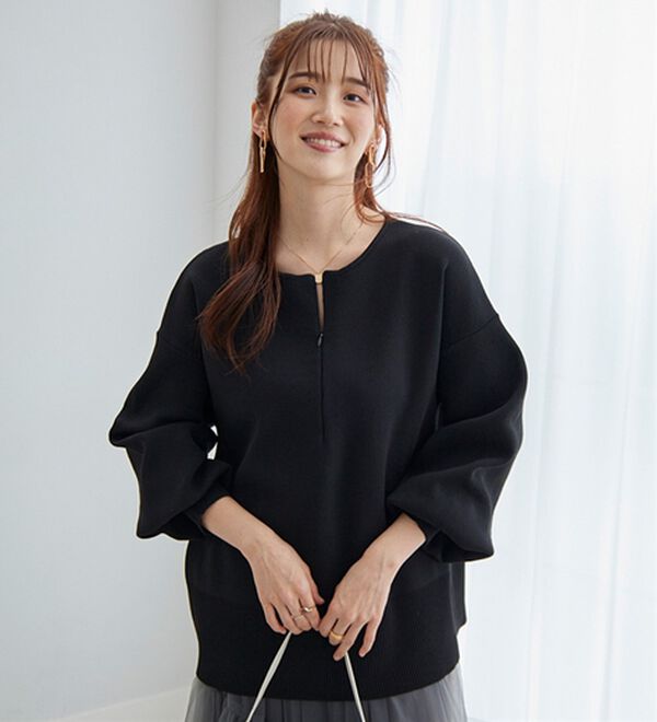 GeeRA（ジーラ）の「ハーフジップニットプルオーバー（ニット・セーター）」｜詳細画像