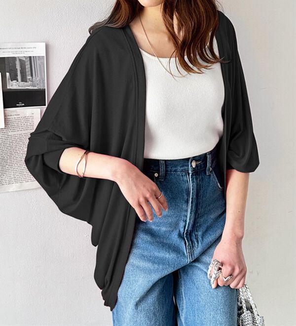 GeeRA（ジーラ）の「接触冷感！ドルマンカットソーカーディガン（ニットカーディガン）」｜詳細画像