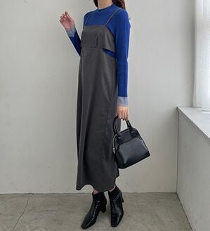 GeeRA（ジーラ）の「サイドカットアウトキャミワンピース（その他ワンピース）」｜杢グレー