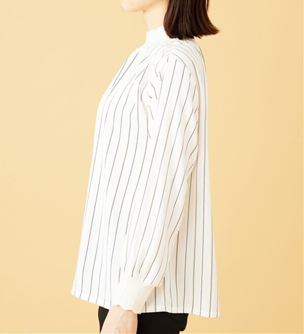 BELLUNA（ベルーナ）の「衿＆袖ニット使い美人顔ブラウス（ブラウス）」｜詳細画像