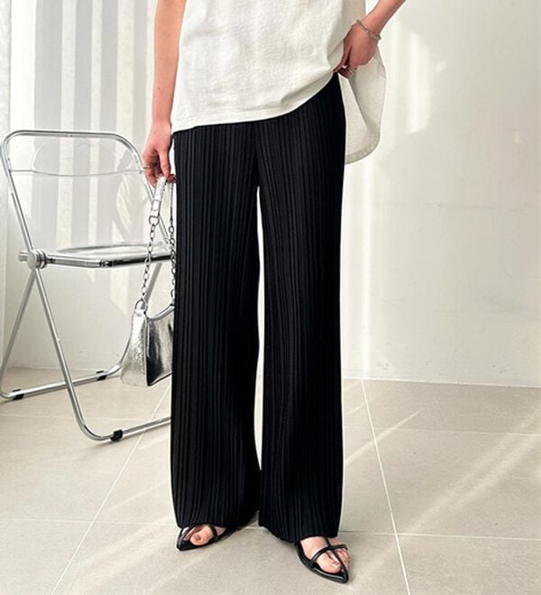 GeeRA（ジーラ）の「セルフカットセミワイドプリーツパンツ（フルレングスパンツ）」｜詳細画像