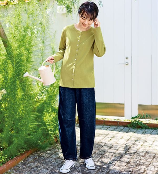 BELLUNA（ベルーナ）の「《ＨｕｇＲｅａｍコットン》柔らかカジュアルカーブパンツ（ワイドパンツ・ガウチョ）」｜詳細画像