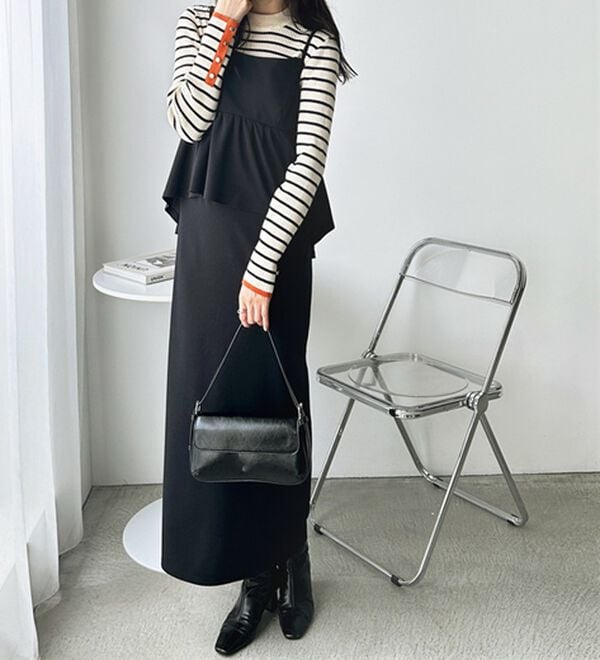 GeeRA（ジーラ）の「袖口ボタン配色ハイネックリブニット（ニット・セーター）」｜詳細画像