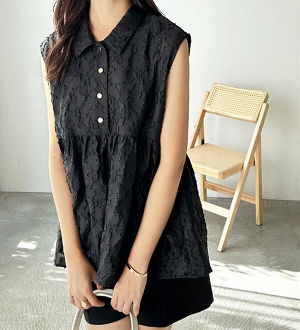 GeeRA（ジーラ）の「シアージャカードペプラムブラウス（ブラウス）」｜詳細画像