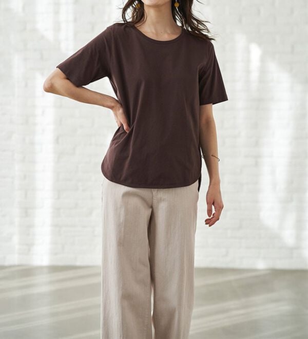 RANAN（ラナン）の「＜ＢＣ＞綿１００％ひんやりラウンドヘムプルオーバー（カットソー）」｜詳細画像