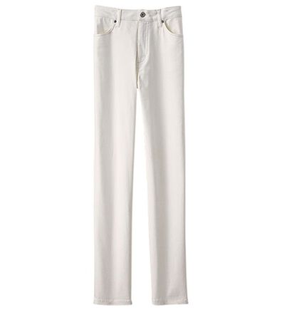 BELLUNA（ベルーナ）の「ヒンヤリ速乾！綿サテンストレッチカラーパンツ（フルレングスパンツ）」