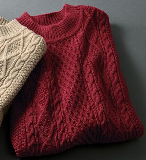 「＜キンロック　アンダーソン＞英国羊毛セーター　クルーネック（メンズニット・セーター）」｜赤