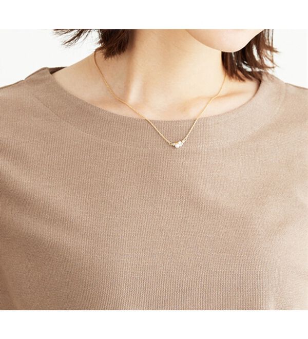 BELLUNA（ベルーナ）の「ラメチュール袖切替デザインプルオーバー（カットソー）」｜詳細画像