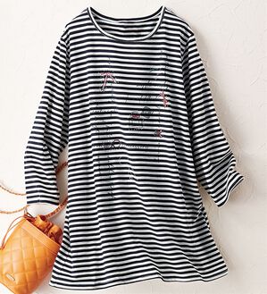 BELLUNA（ベルーナ）の「ストーン使いデコラチュニック（チュニック）」｜ボーダー