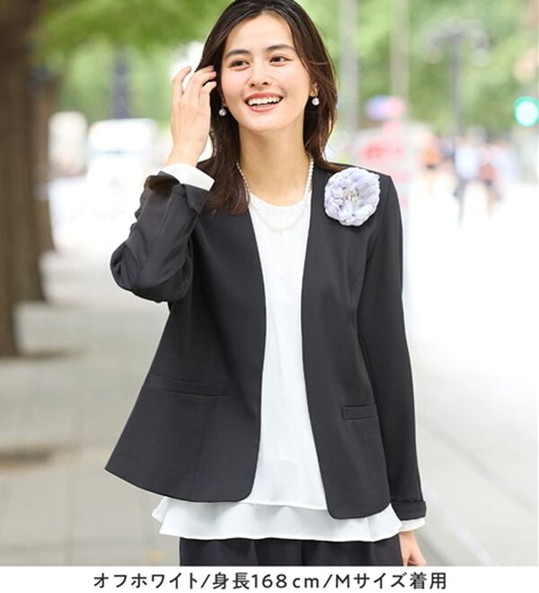 Viola e Viola（ヴィオラ エ ヴィオラ）の「裾フレア裏地付きシフォンブラウス（ブラウス）」｜詳細画像