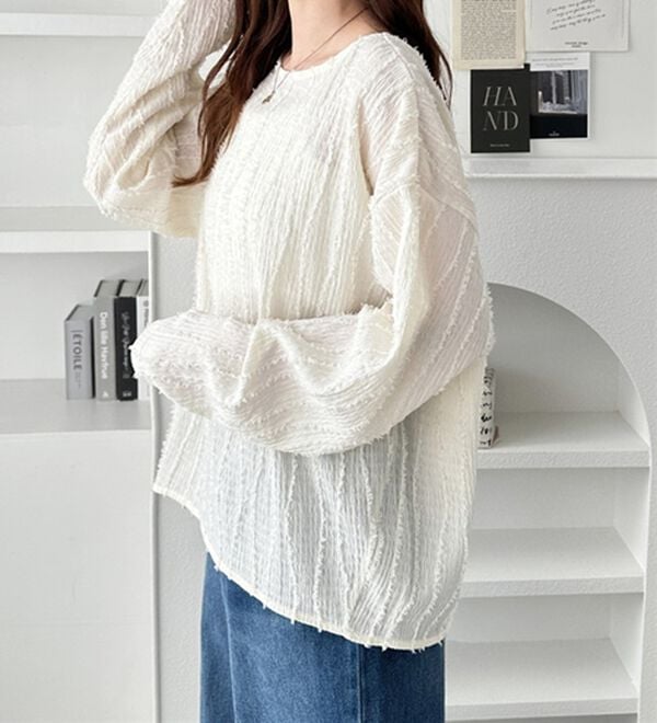 GeeRA（ジーラ）の「シャギージャカードボートネックカットソー（カットソー）」｜詳細画像