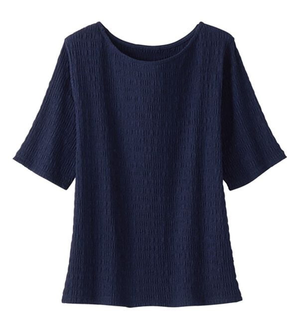 Viola e Viola（ヴィオラ エ ヴィオラ）の「【汗サラ！】Tシャツより上品。きれい見えカットソートップス（カットソー）」｜詳細画像