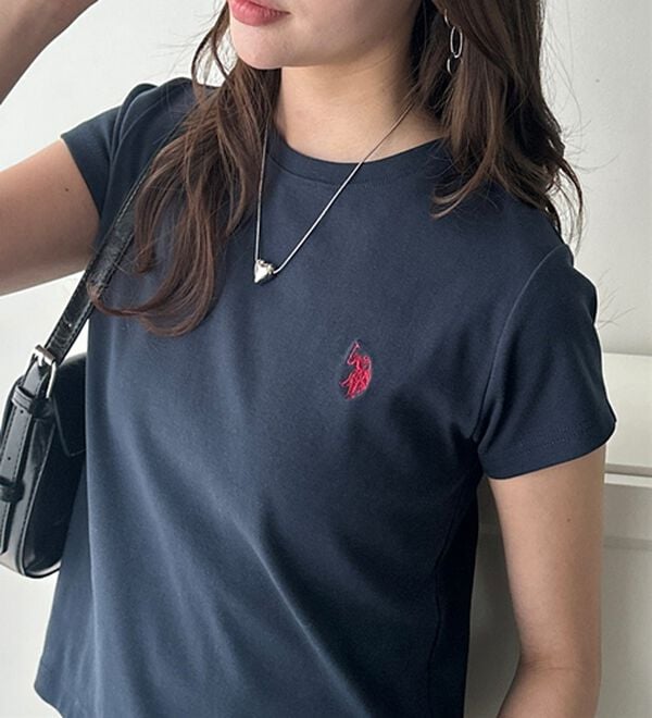 GeeRA（ジーラ）の「【ＵＳ．ＰＯＬＯ．ＡＳＳＮ】汗染み防止ミニＴシャツ（Tシャツ）」｜ネイビー
