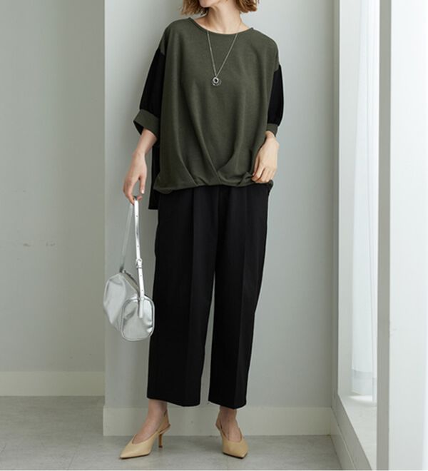 BELLUNA（ベルーナ）の「【ヨコストレッチ・紫外線カット・選べる2丈】サラもちライト快適ワイドパンツ（ワイドパンツ・ガウチョ）」｜詳細画像