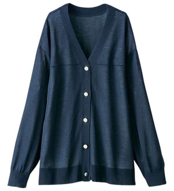 BELLUNA（ベルーナ）の「【快適Ｌａｂ．】シャリ冷！洗える多機能ニットカーディガン（ニットカーディガン）」｜詳細画像