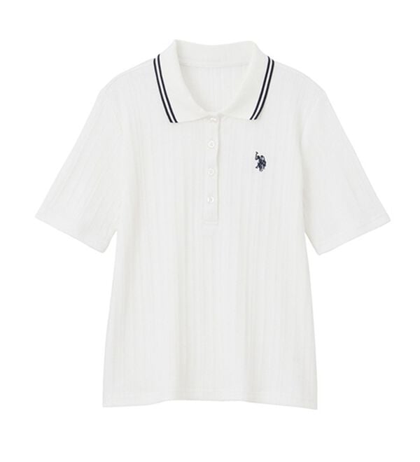 GeeRA（ジーラ）の「【ＵＳ．ＰＯＬＯ．ＡＳＳＮ】ランダムリブポロシャツ（カットソー）」｜詳細画像