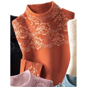 「華やぎ美人の綿１００％レースインナー（肌着・インナーウェア）」｜テラコッタ