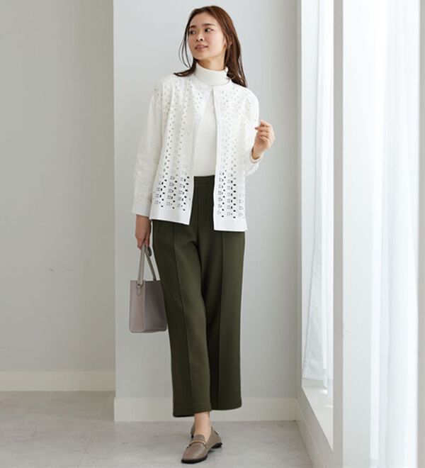 BELLUNA（ベルーナ）の「【快適Ｌａｂ．】裏起毛ジョーゼット素材ワイドパンツ（ワイドパンツ・ガウチョ）」｜詳細画像