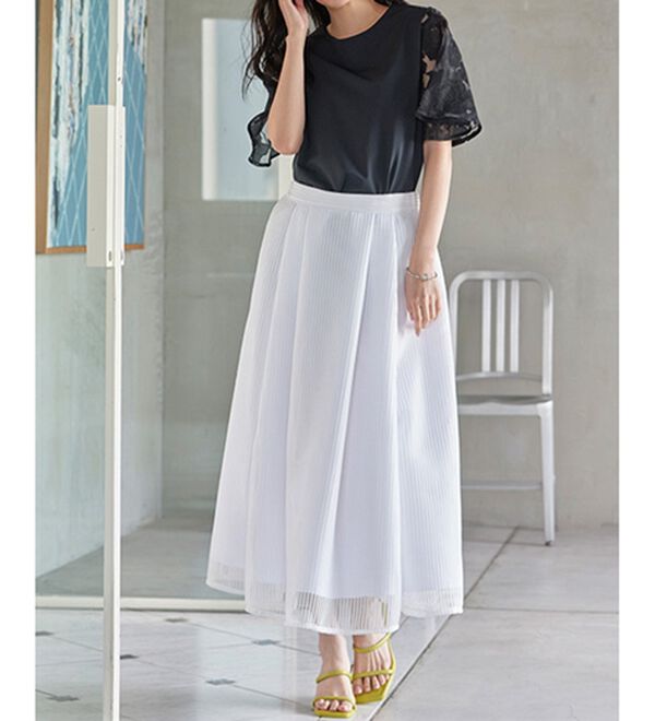 メッシュ素材フレアースカート - ベルーナ【公式】