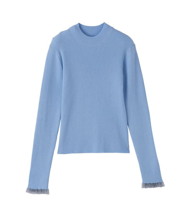 RANAN（ラナン）の「【春色追加】シアーフリル袖ハイネックリブニット（ニット・セーター）」｜詳細画像