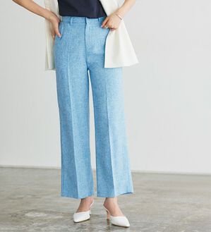 Pierrot（ピエロ）の「【選べる丈】サマーツイードセンタープレスパンツ（フルレングスパンツ）」｜詳細画像