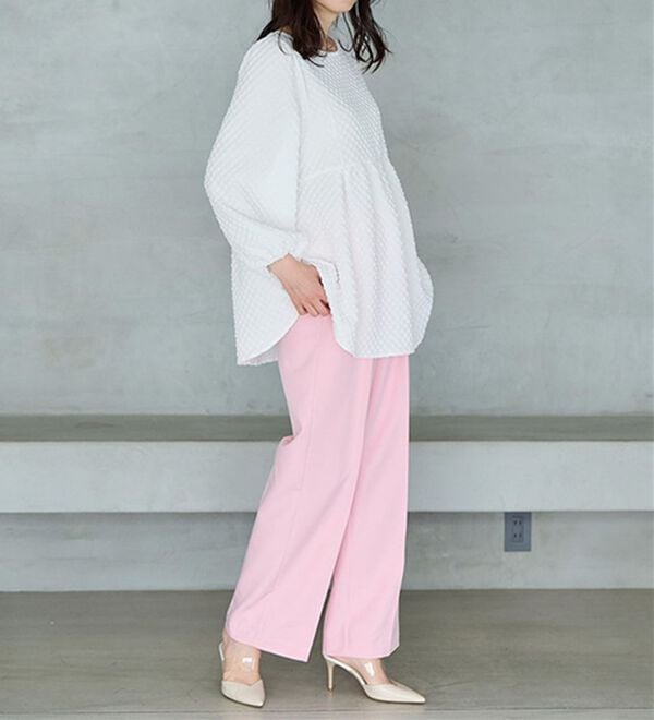 RANAN（ラナン）の「【選べる２丈】機能付！美脚シルエットセンタープレスワイドパンツ（フルレングスパンツ）」｜詳細画像