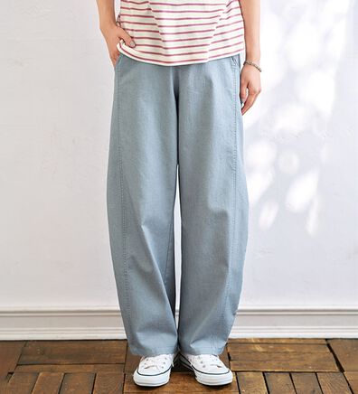 BELLUNA（ベルーナ）の「＜＆ｃｏｃｏｃｈｉ＞短めトップスに合わせる洗い加工ゆったりコクーンパンツ（フルレングスパンツ）」