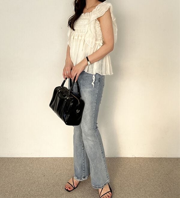 GeeRA（ジーラ）の「フリルシャーリングブラウス（ブラウス）」｜詳細画像