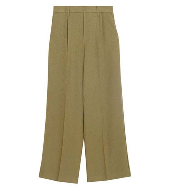Pierrot（ピエロ）の「大人シルエットウールライクタックワイドパンツ（ワイドパンツ・ガウチョ）」｜詳細画像