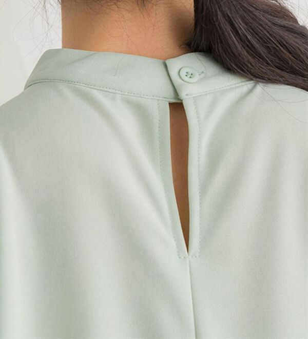 Pierrot（ピエロ）の「ハイネックギャザーTブラウス（ブラウス）」｜詳細画像