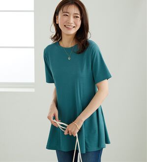BELLUNA（ベルーナ）の「冷感フレアーシルエットチュニック（チュニック）」｜グリーン