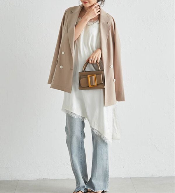 RANAN（ラナン）の「アシメレースサテンチュニック（チュニック）」｜詳細画像