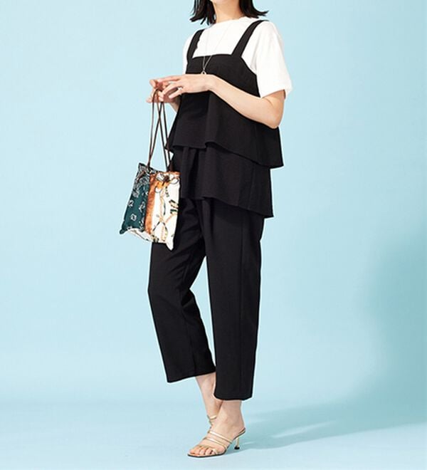 BELLUNA（ベルーナ）の「サラリ麻調素材ビスチェセットアップ（セットアップ）」｜詳細画像