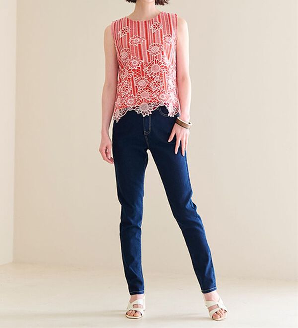 RANAN（ラナン）の「レディベーシック５ポケットスキニーデニムパンツ（フルレングスパンツ）」｜詳細画像