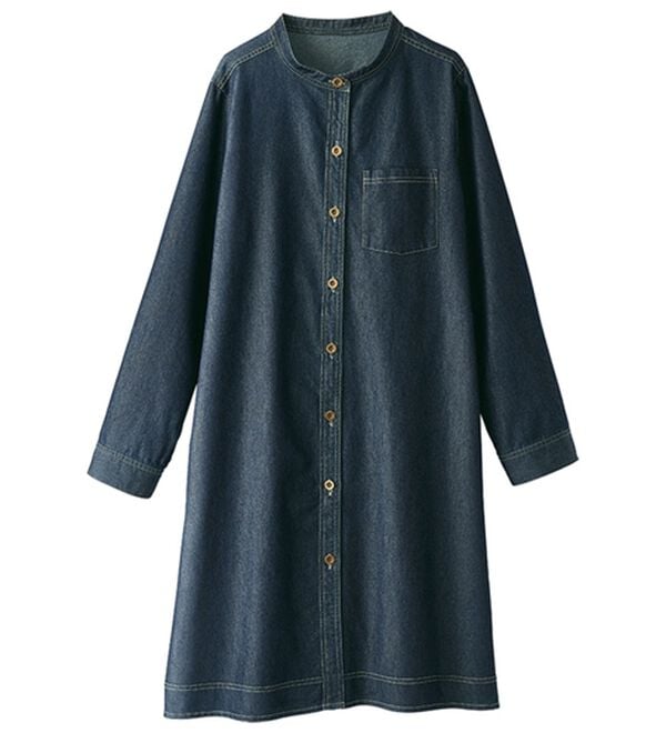 BELLUNA（ベルーナ）の「デニム素材ボタン使いジャケットワンピース（その他ワンピース）」｜詳細画像