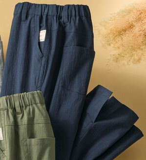 ルフラン（ルフラン）の「はきやすい♪やわらかコットンパンツ（その他パンツ）」｜ネイビー