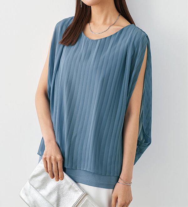 BELLUNA（ベルーナ）の「ふんわりシフォンで視覚効果ブラウス（ブラウス）」｜詳細画像