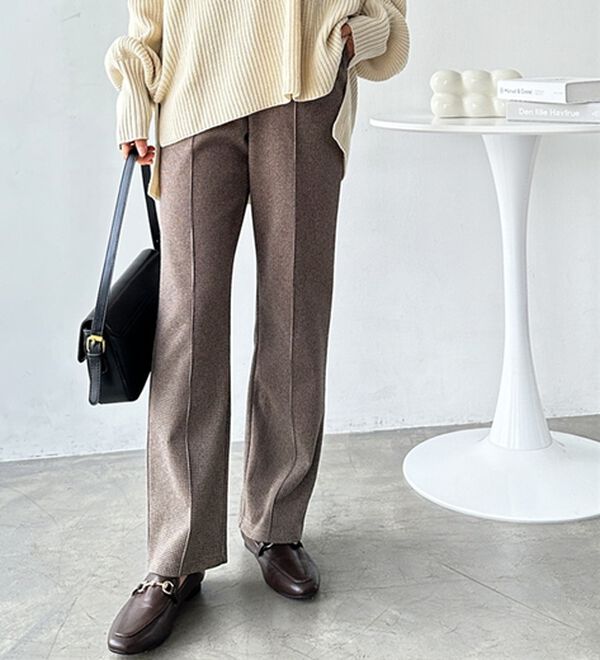 GeeRA（ジーラ）の「ウールライクピンタックストレートパンツ（ワイドパンツ・ガウチョ）」｜詳細画像