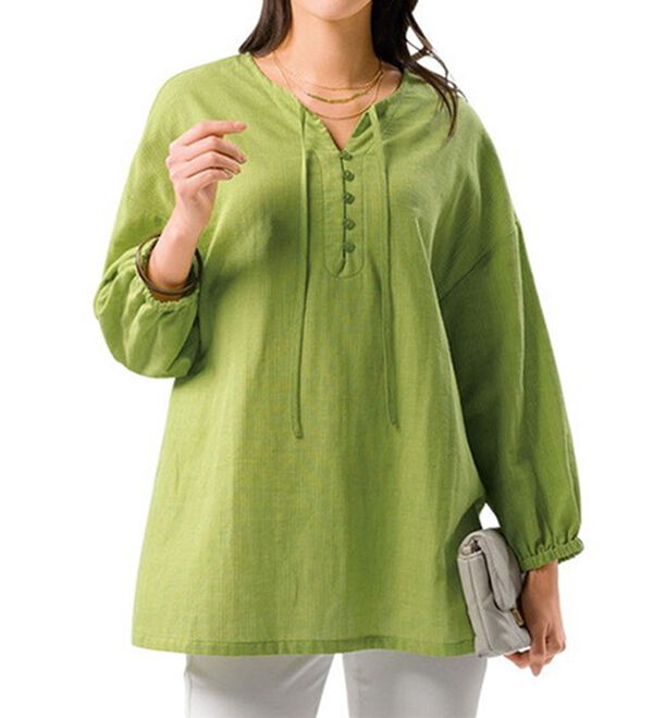 ルフラン（ルフラン）の「【３色組】大人リボンのダブルガーゼブラウス（ブラウス）」｜詳細画像