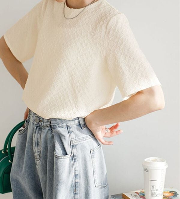 GeeRA（ジーラ）の「ふくれジャカードテクスチャーブラウス（ブラウス）」｜詳細画像