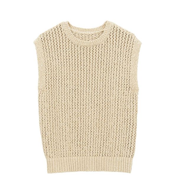 GeeRA（ジーラ）の「ミックスカラーメッシュニットトップス（ニット・セーター）」｜詳細画像