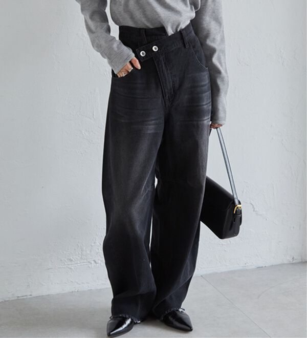 RANAN（ラナン）の「クロスウエストカーブデニム（フルレングスパンツ）」｜詳細画像