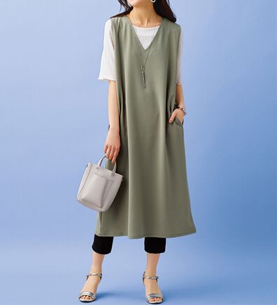 BELLUNA（ベルーナ）の「Ｖネックジャンパースカートアンサンブル（チュニック）」