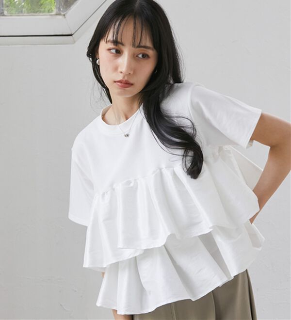 RANAN（ラナン）の「シャイニーフリルTシャツ（Tシャツ）」｜詳細画像