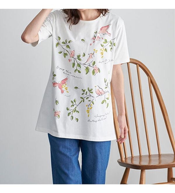 BELLUNA（ベルーナ）の「綿１００％プリントＴシャツ（Tシャツ）」｜詳細画像