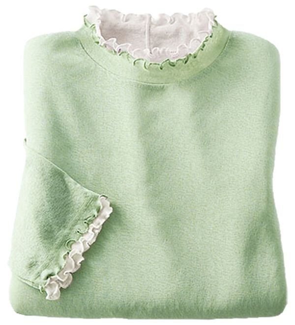 BELLUNA（ベルーナ）の「シアー素材重ね着風フリル衿プルオーバー（カットソー）」｜詳細画像