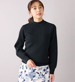 alotta（アロッタ）の「洗える！カシミヤタッチミニケーブルニット（ニット・セーター）」｜ネイビー