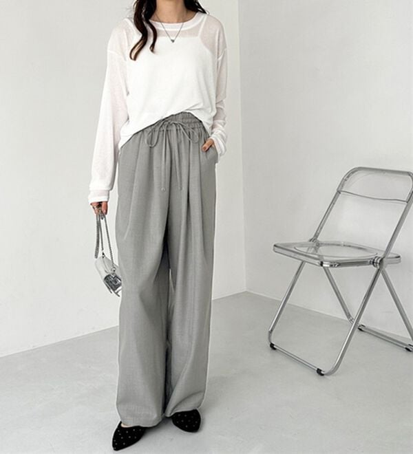 GeeRA（ジーラ）の「【体型カバー】上品なのにラクちんワイドパンツ（フルレングスパンツ）」｜詳細画像