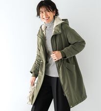 BELLUNA（ベルーナ）の「フード付裏ボア　ロング丈モッズコート（ロングコート）」